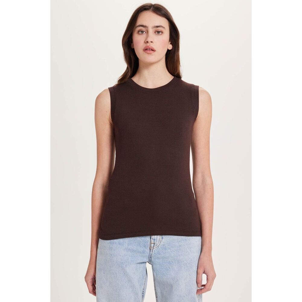 ✨GOLDIE LEWINTER RIBBED SLEEVELESS BURGUNDY SZ SMALL TEE✨